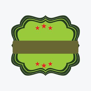 Retro green label with red stars and text banner ready for your special message or promotion today vector
