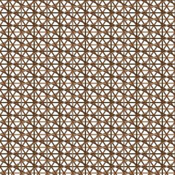 Brown Diagonal Caning Lattice Pattern with Black Outline vector