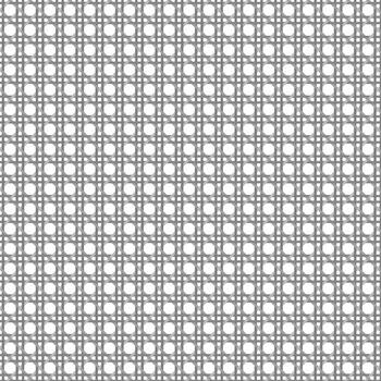 Gray Interlocking Caning Lattice Pattern on White Background vector