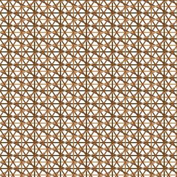 Brown Diagonal Interlocking Caning Lattice Pattern on White Background vector