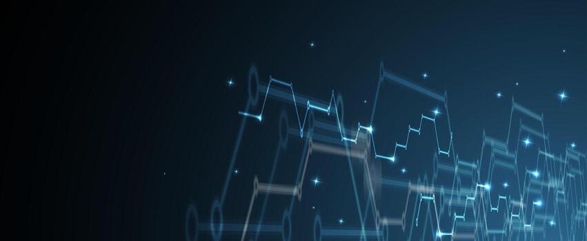 abstract circuit background with blue lines and dots vector