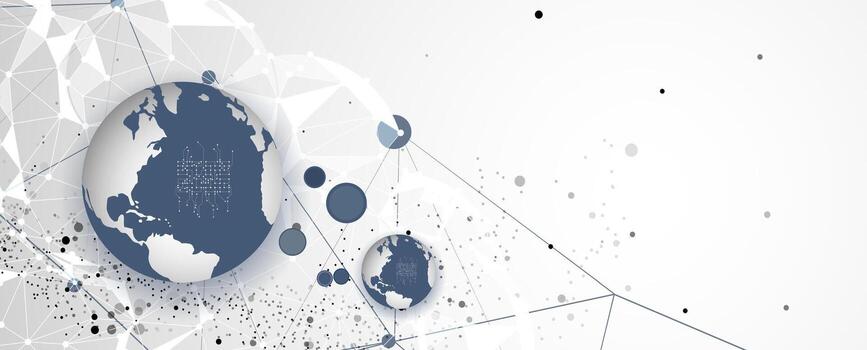 Abstract world map with geometric design vector