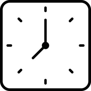 Square clock line icon. linear style sign for mobile concept and web design. design in trendy style. Clock time outline icon isolated on white background. Symbol, illustration. vector