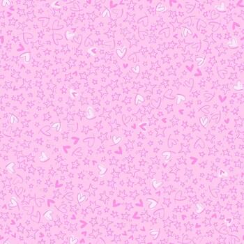 seamless pattern. Light pink linear graphic repeated background. Wallpaper with outlined stars and hearts. Minimalistic modern backdrop with tiny hand drawn elements. vector