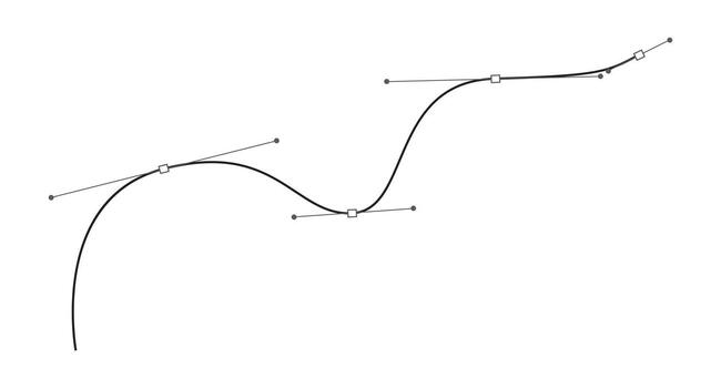Bezier Curve with Line Path and Anchor Points vector