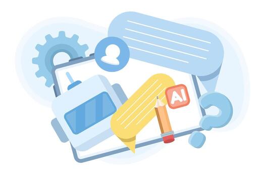 AI communication tools illustration vector