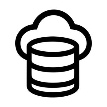 Minimal Outline Cloud Database System Symbol Data Icon Logo vector