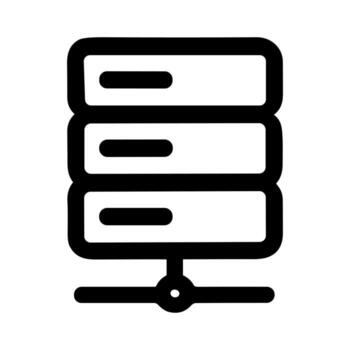 sencillo contorno estilo datos almacenamiento servidor hospedaje sistema icono vector