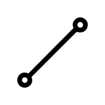 Simple Black Line with Circles Endpoints Minimalist Connection Shape Icon vector