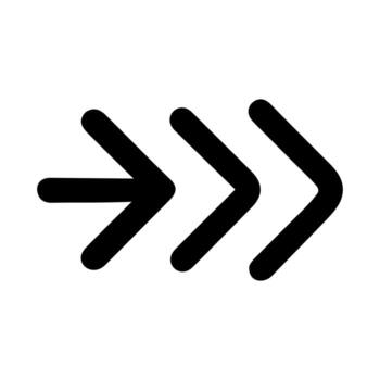 sencillo negrita flecha triple señalando Derecha navegación símbolo icono vector