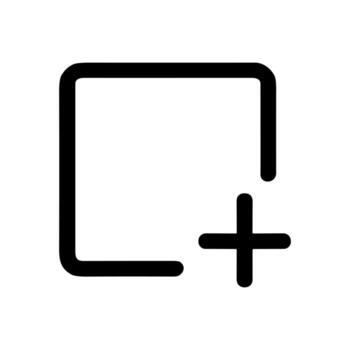 Minimalist Rounded Corner Square with Plus Sign Icon Element vector