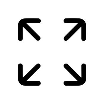 Simple Rounded Arrow Expand Contract Directional Interface Button Element vector