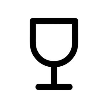minimalista línea Arte frágil vino vaso símbolo envase icono elemento vector