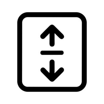 Minimalist Outline Up Down Arrow Icon Inside Rounded Square Frame vector