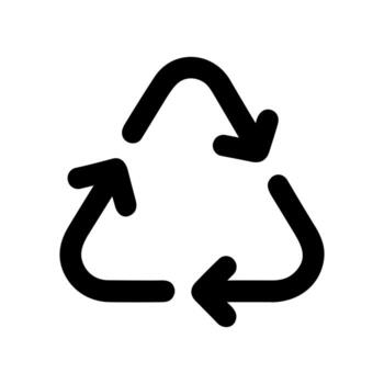 Simple Outline Recycle Symbol with Arrows, Ecological Loop Sign vector