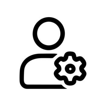 Simple Line Style User Configuration Profile Setting Account Icon Symbol vector