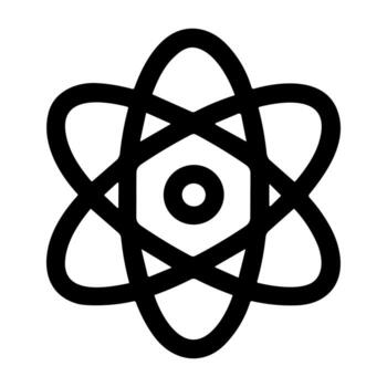 Minimalist Line Atom Symbol Molecule Structure Science Physics Icon vector