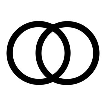 Simple Outline Interlocking Circle Shape Design Element Graphic Icon vector