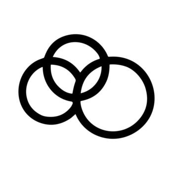 Minimalist Outline Intertwined Circles Design Shape Abstract Graphic Element vector