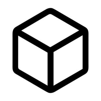 Rounded Line Style Minimalist Box Container Shape Outline Geometric Element vector