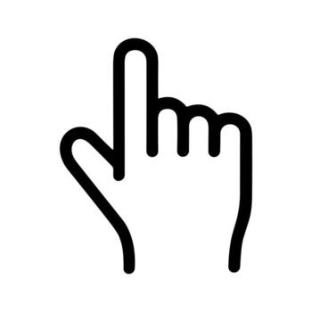Simple Line Hand Cursor Pointing Up Gesture Outline Shape Icon vector