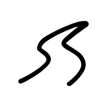 Simple Line Art Swirl Shape Abstract Design Graphic Element vector