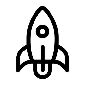 Outline Simple Rocket Spacecraft Launch Symbol Shape Icon vector