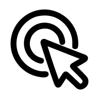 minimalista línea Arte cursor hacer clic objetivo señalando flecha icono símbolo vector