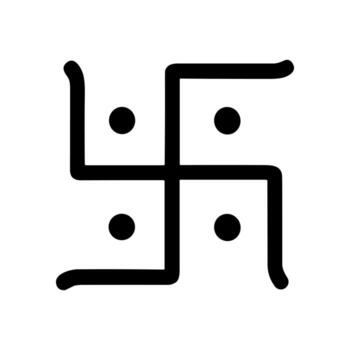 Simple Outline Isolated Swastika Symbol with Dots in White Background vector