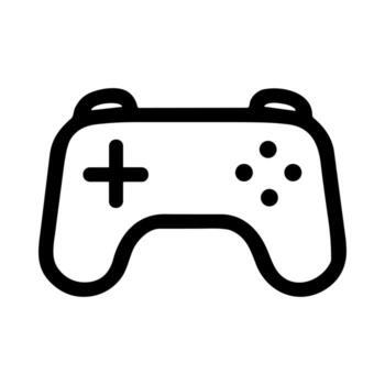 Simple Line Art Game Controller Console Isolated Outline Icon vector