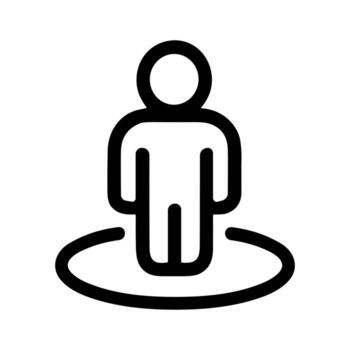 Minimalist Outline Style Person Location Symbol Element Isolated Icon vector