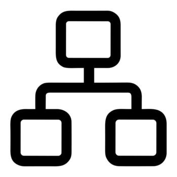 sencillo contorno jerarquía gráfico diagrama organización diagrama de flujo minimalista icono vector