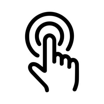 Simple Outline Finger Touch Sign Symbol User Interface Element Icon vector