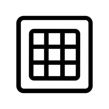 Simple Line Style Rounded Square Grid Box Interface Icon vector