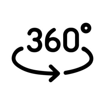 Simple Line Art 360 Degree Rotation Direction Arrow Isolated Icon vector