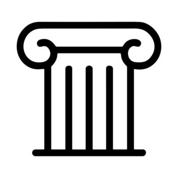 minimalista contorno antiguo columna arquitectura elemento aislado en blanco antecedentes vector