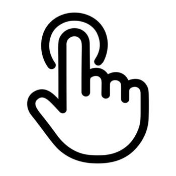 Line Art Hand Gesture Touch Tap Click Interface Element Icon vector