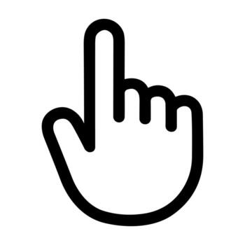 Simple Outline Pointer Finger Hand Gesture Sign Shape Icon vector