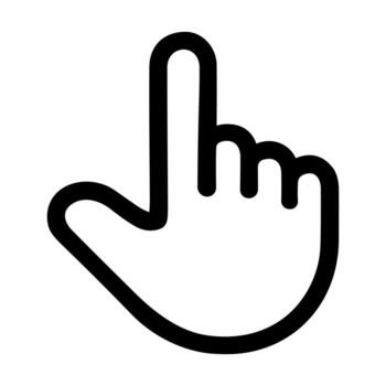 Simple Outline Hand Pointer Upward Direction Shape Icon Symbol vector