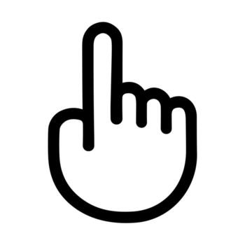 Simple Black Line Hand Cursor Pointing Upwards Web Interface Icon vector