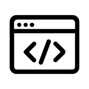 sencillo línea estilo codificación navegador ventana símbolo firmar icono vector