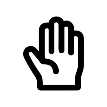 Simple Line Style Hand Stop Gesture Warning Symbol Shape Icon vector