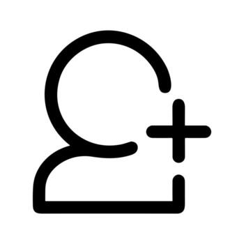 sencillo negrita línea nuevo contacto usuario perfil añadir icono símbolo vector