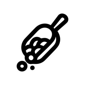 Outline Simple Filled Scoop and Beans Icon Design Element vector