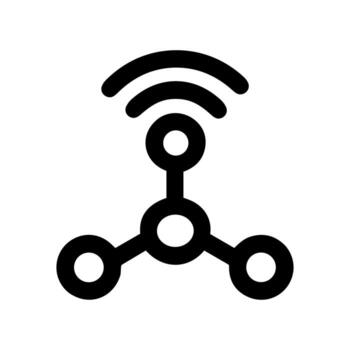 minimalista contorno red compartiendo conexión comunicación firmar forma icono ilustración vector