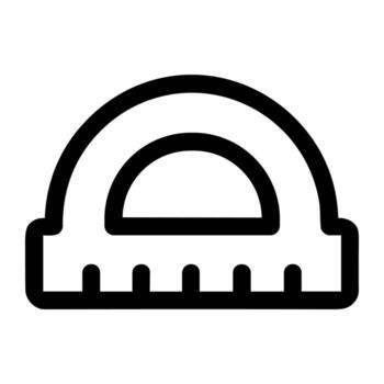 sencillo línea transportador geometría medición herramienta silueta icono elemento vector