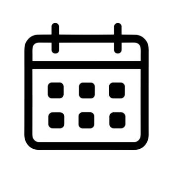Simple Line Style Rounded Edge Calendar Event Date Symbol Icon vector