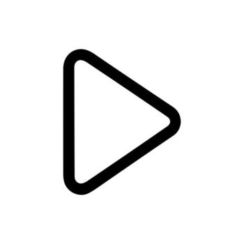 Simple Outline Geometric Play Button Rounded Edges Shape Icon Graphic vector