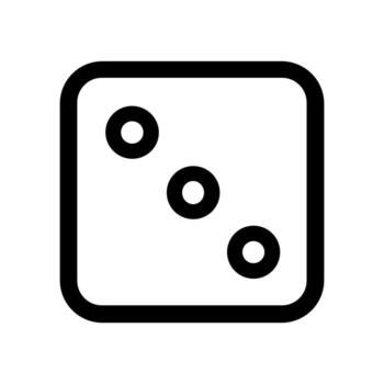 Outline Simple Three Dots Dice Game Element Icon Design vector