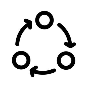 Simple Line Style Circle Arrow Cycle Loop Process Icon Symbol vector